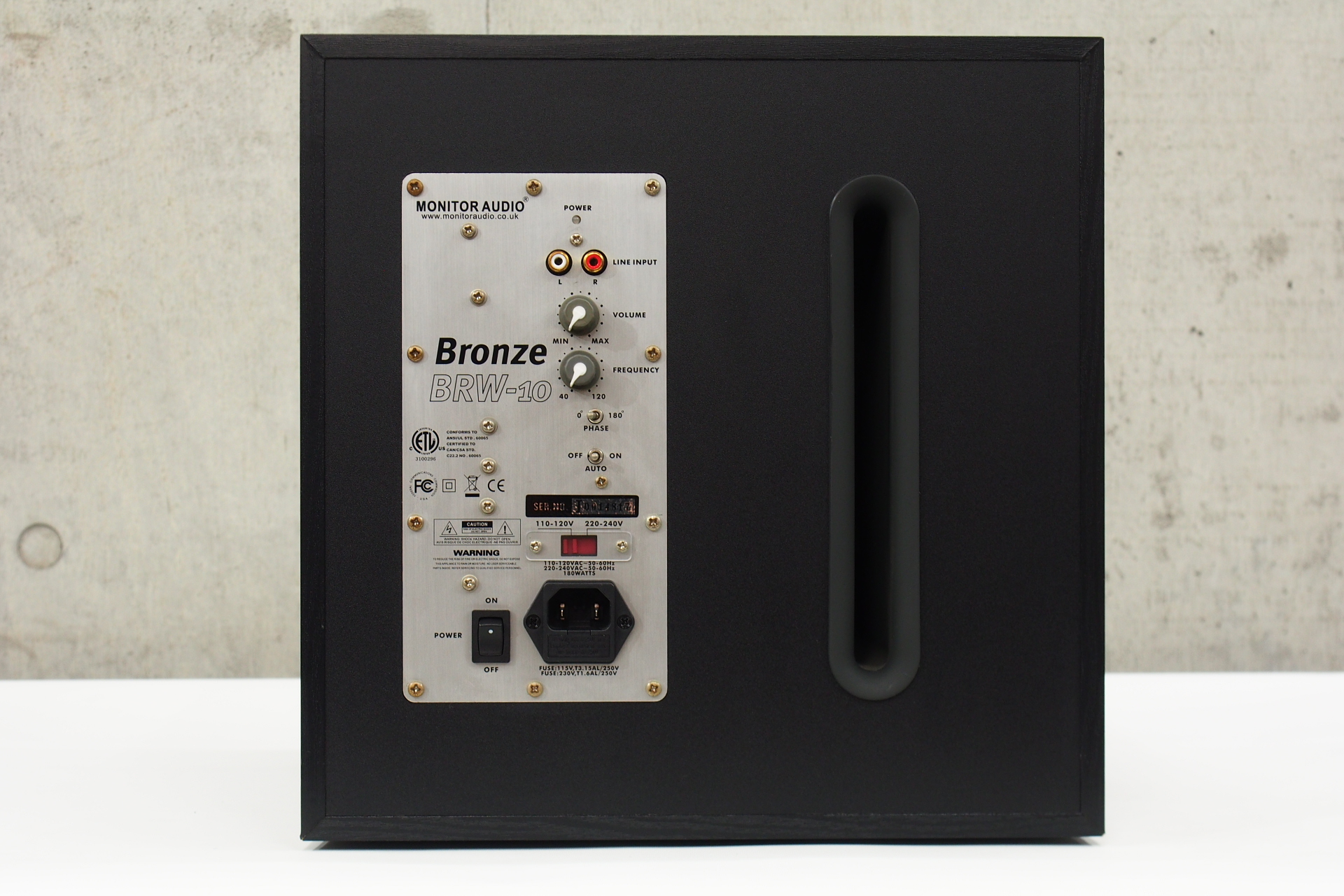 MONITOR AUDIO Bronze BRW-10 サブウーハー 音出し確認済 電源コード非純正 裏のゴムにベタツキ有 ACBF 品 - オーディオ 機器