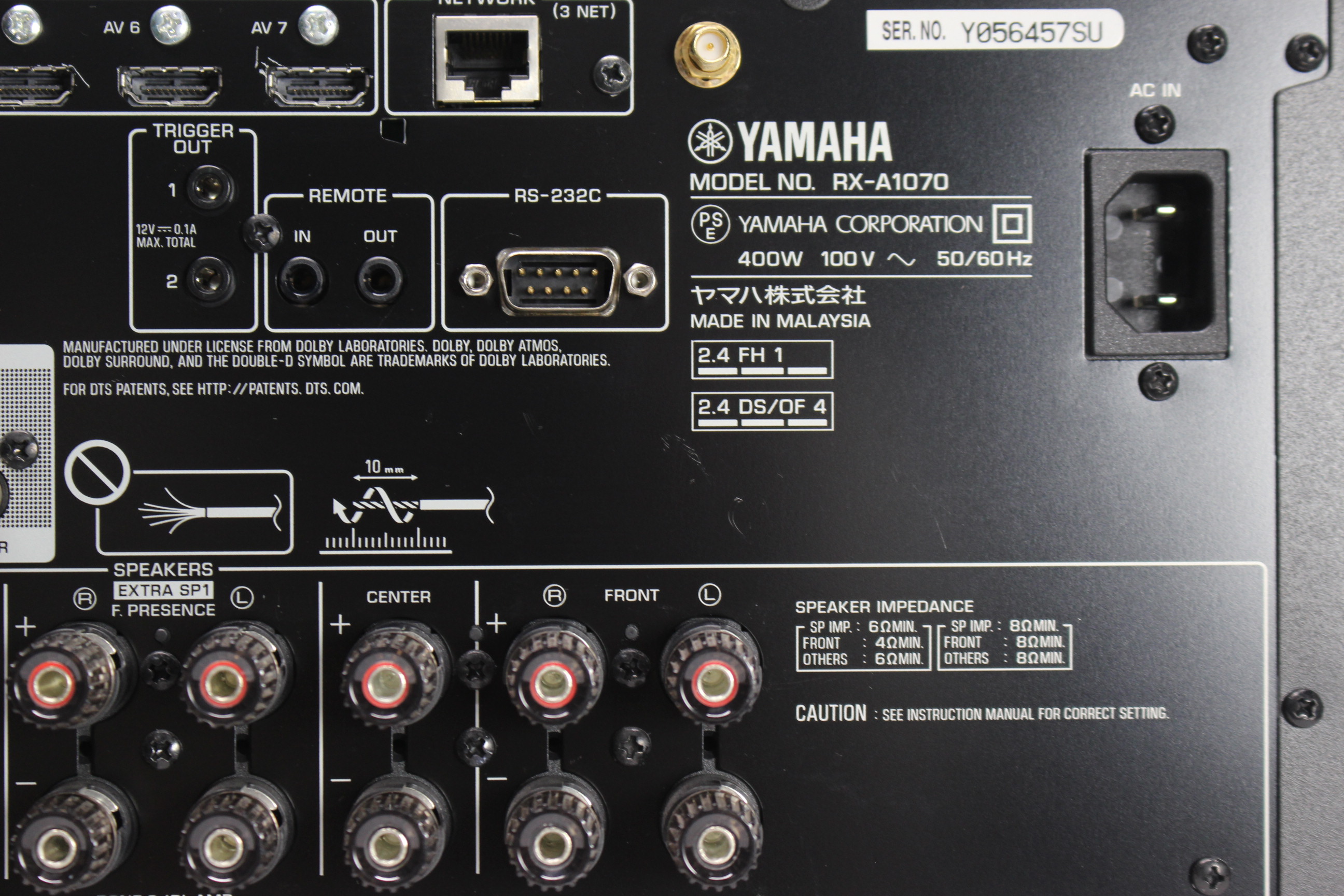 YAMAHA RX-A1070 AVアンプ 4K60p対応 - オーディオ機器